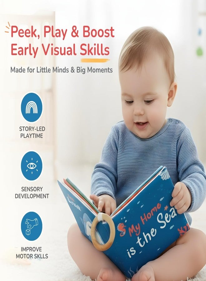 Tidy Sleep My Home is The Sea Book | Colorful Baby Sensory Book - High Contrast Cloth Book for Newborns 0-12 Months, Vision and Observation Skills Development Ideal Gift for Newborns - Image 2